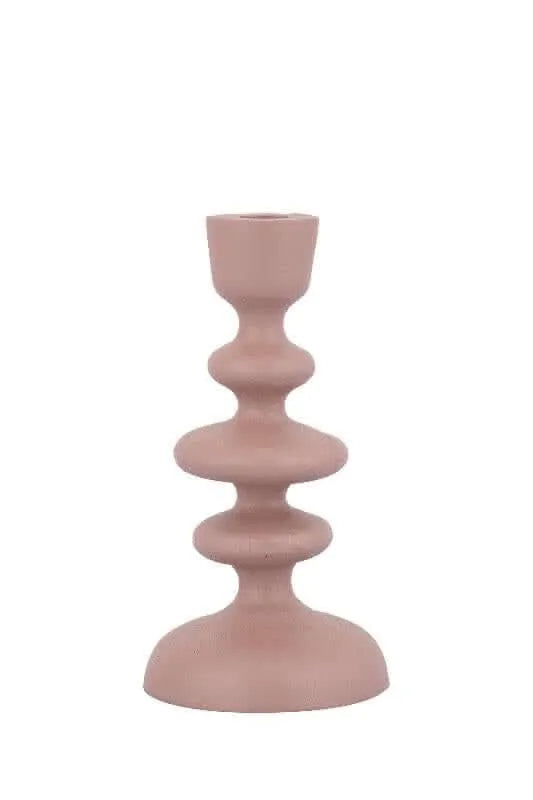 Lisanne Beige casted alu candleholder circles S