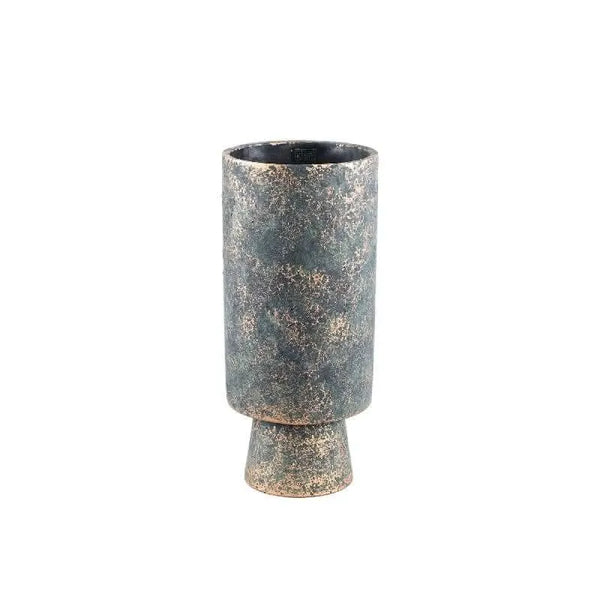 Mister Black cement pot rough color round high S