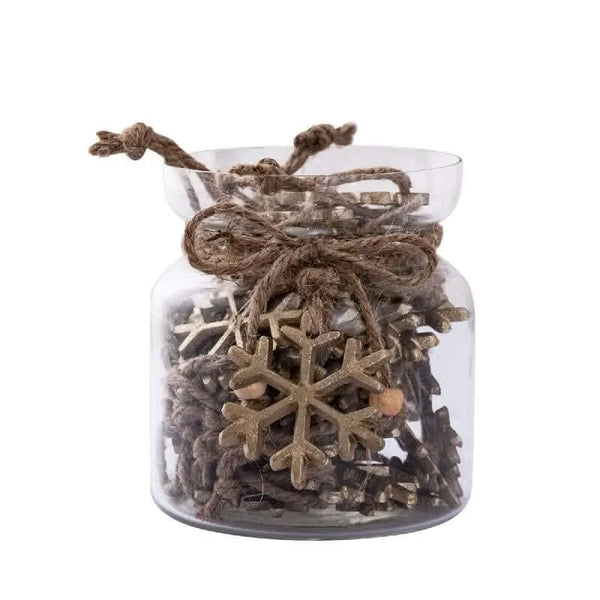 Myrcella Gold alu snowflake hanger in jar
