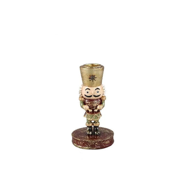 Denne Green poly nutcracker candle holder on base