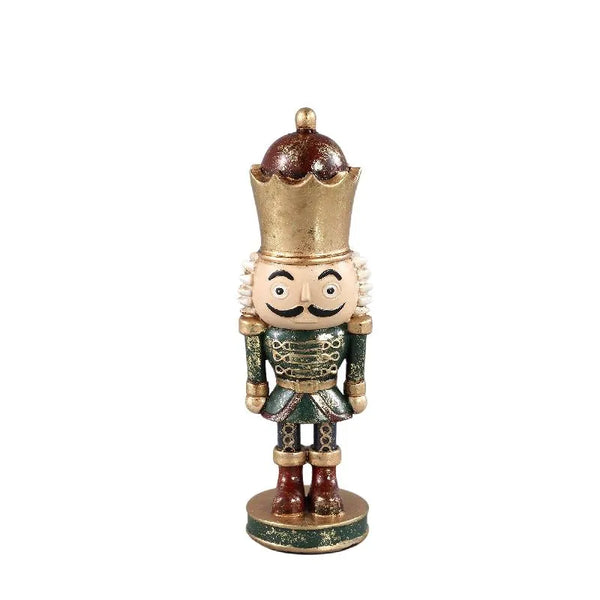 Denne Green poly nutcracker shaped statue on base