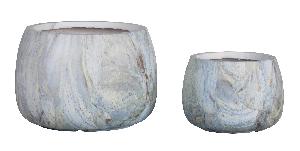 Amilee Blue GRC marble look pot round L