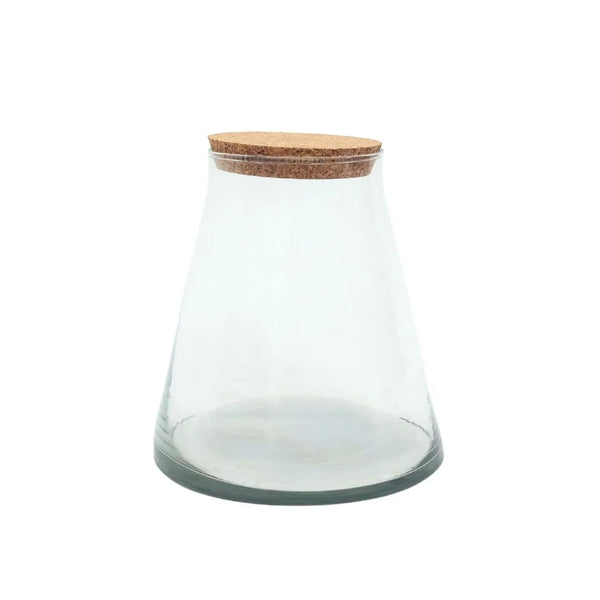 Contenitore in vetro soffiato H.17 D.16 cm