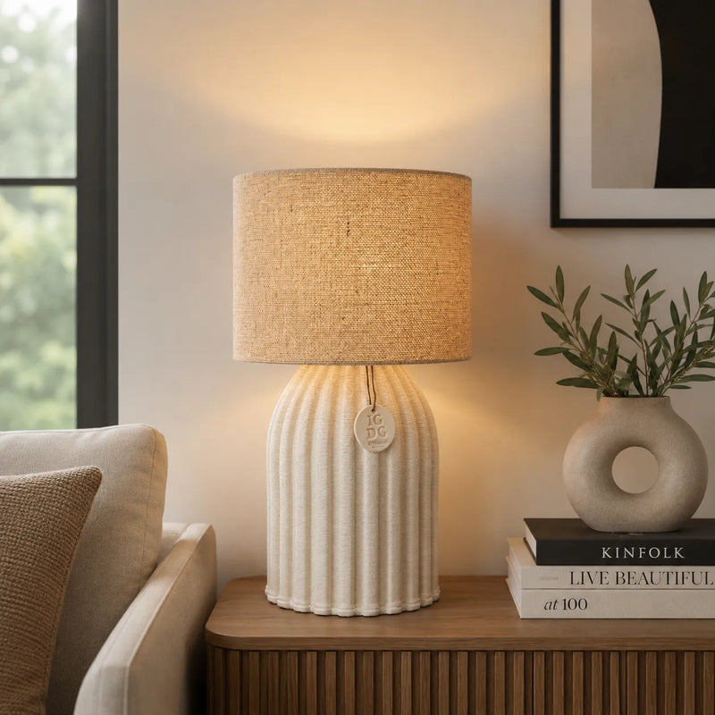 Caldera Artisan Lamp with Natural Jute Lampshade
