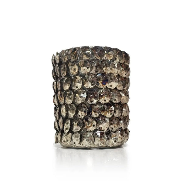 Portacandele in metallo con struttura a squame 10,5 cm