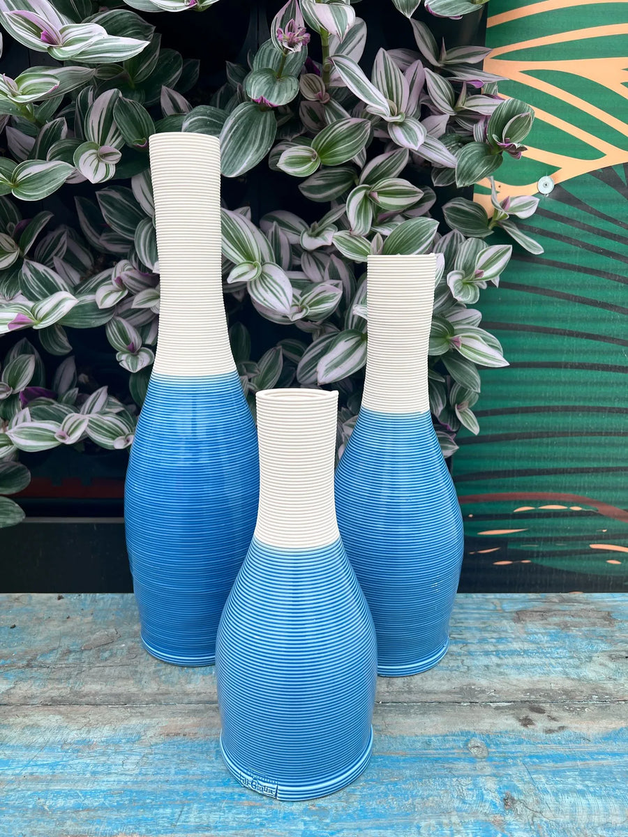PORTA FIORE TERRACOTTA SET DORIAN (BLU) - i Giardini di Giulia  