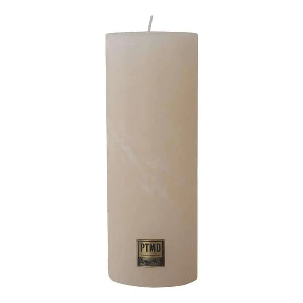 Rustic cream white pillar candle 18x7