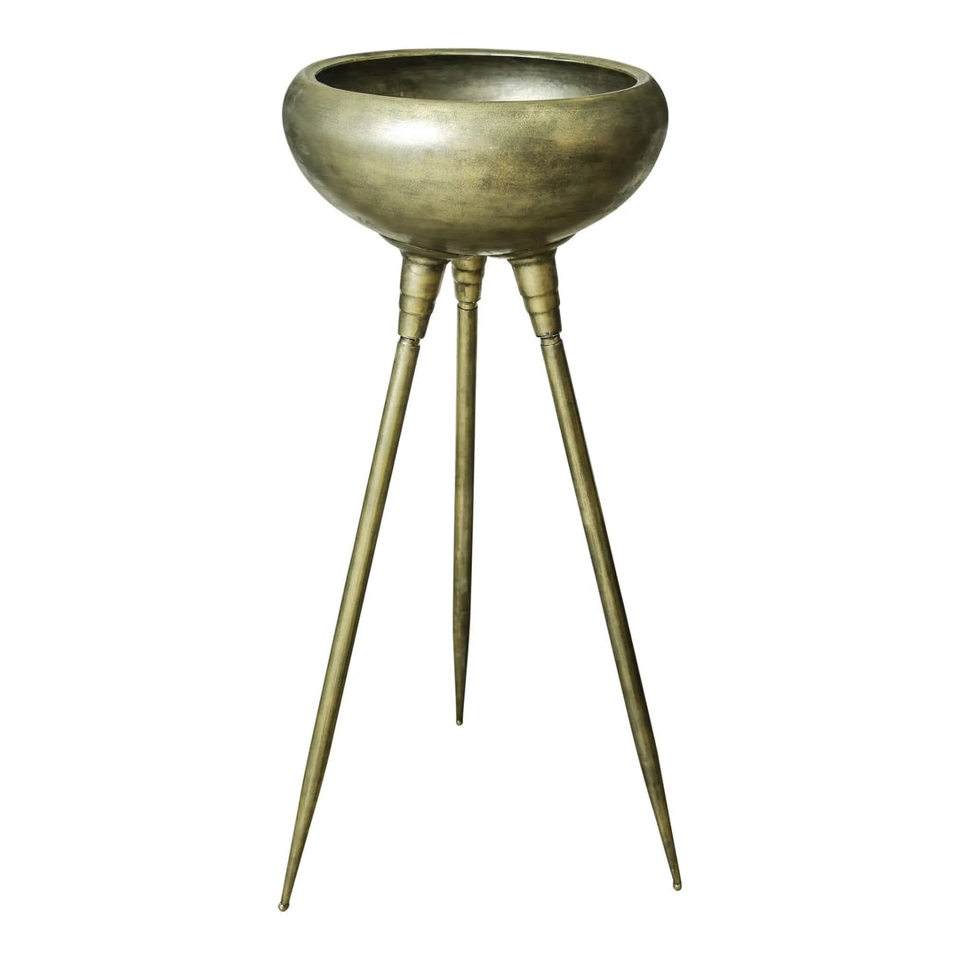 Genesis Brass metal planter 3 feet round high S - i Giardini di Giulia  