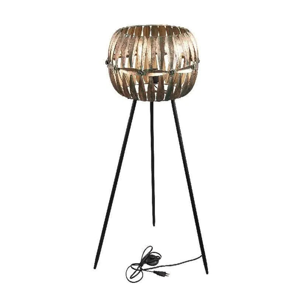 Ixavi Gold iron floor lamp wide knotted look shade