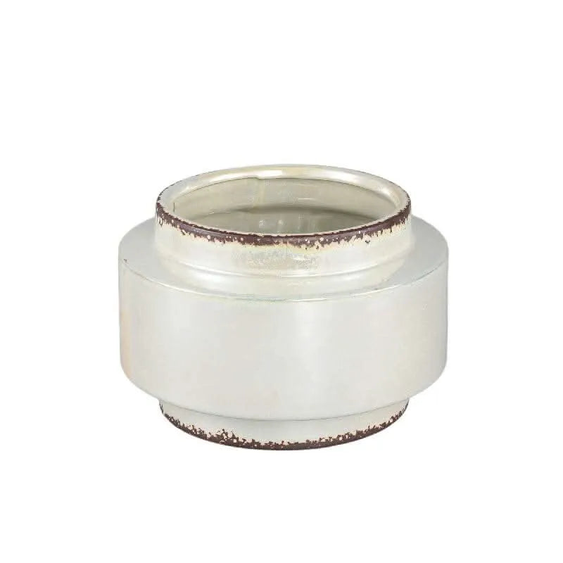 Melodi Pearl ceramic pot round shiny M - i Giardini di Giulia  
