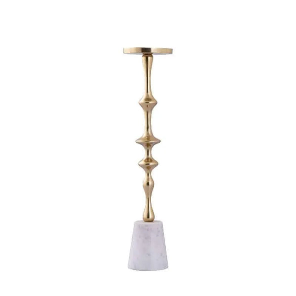 Cassady Gold alu candle holder on marble base S