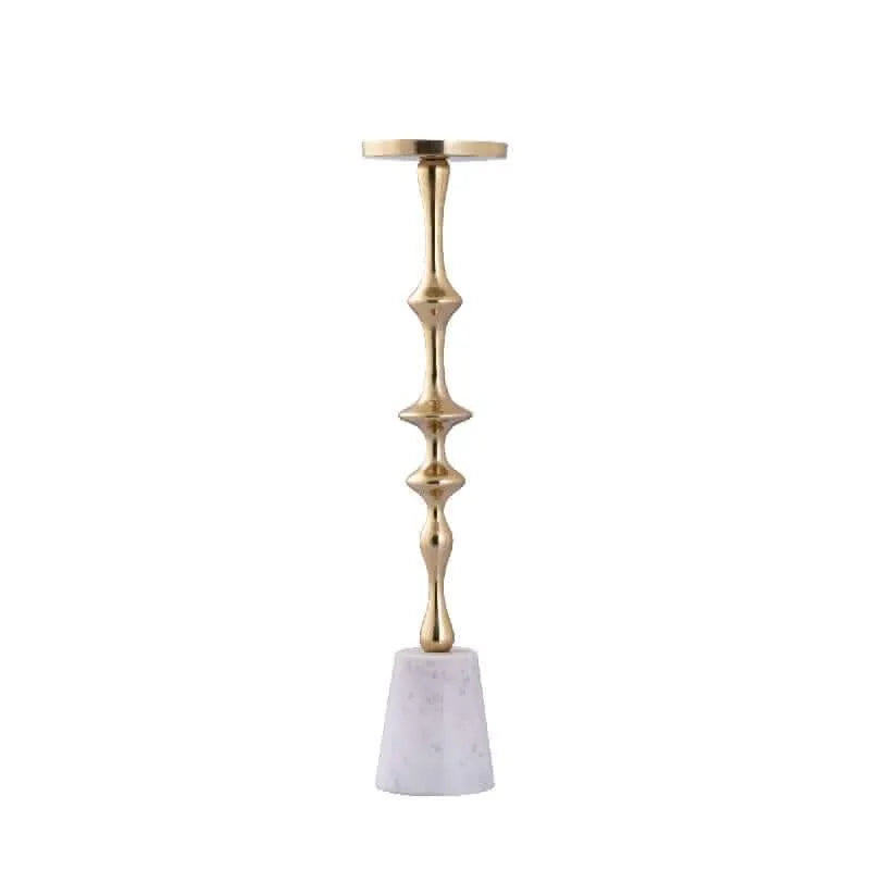 Cassady Gold alu candle holder on marble base S - i Giardini di Giulia  