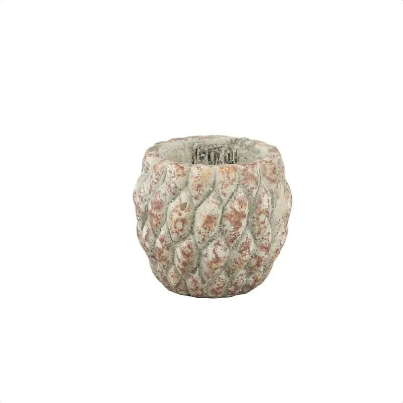 Susannah Taupe cement pot bubble pattern round XS - i Giardini di Giulia  