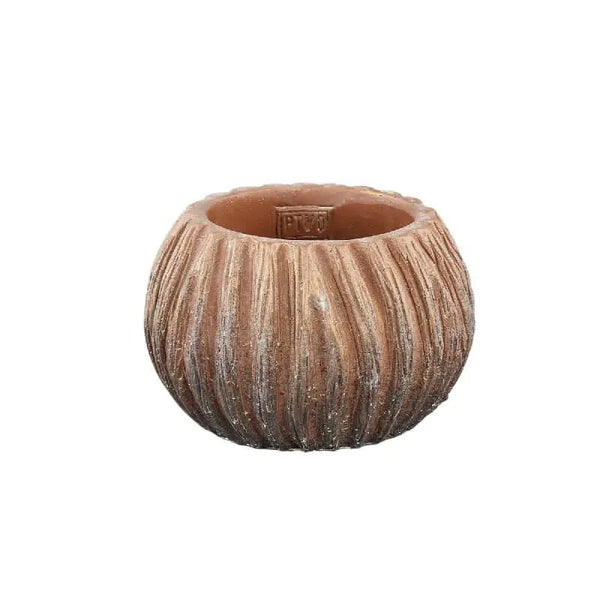 Revil Copper cement pot round with stripes S