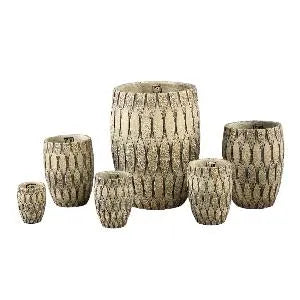 Joedi Taupe cement pot mixed structure round XS