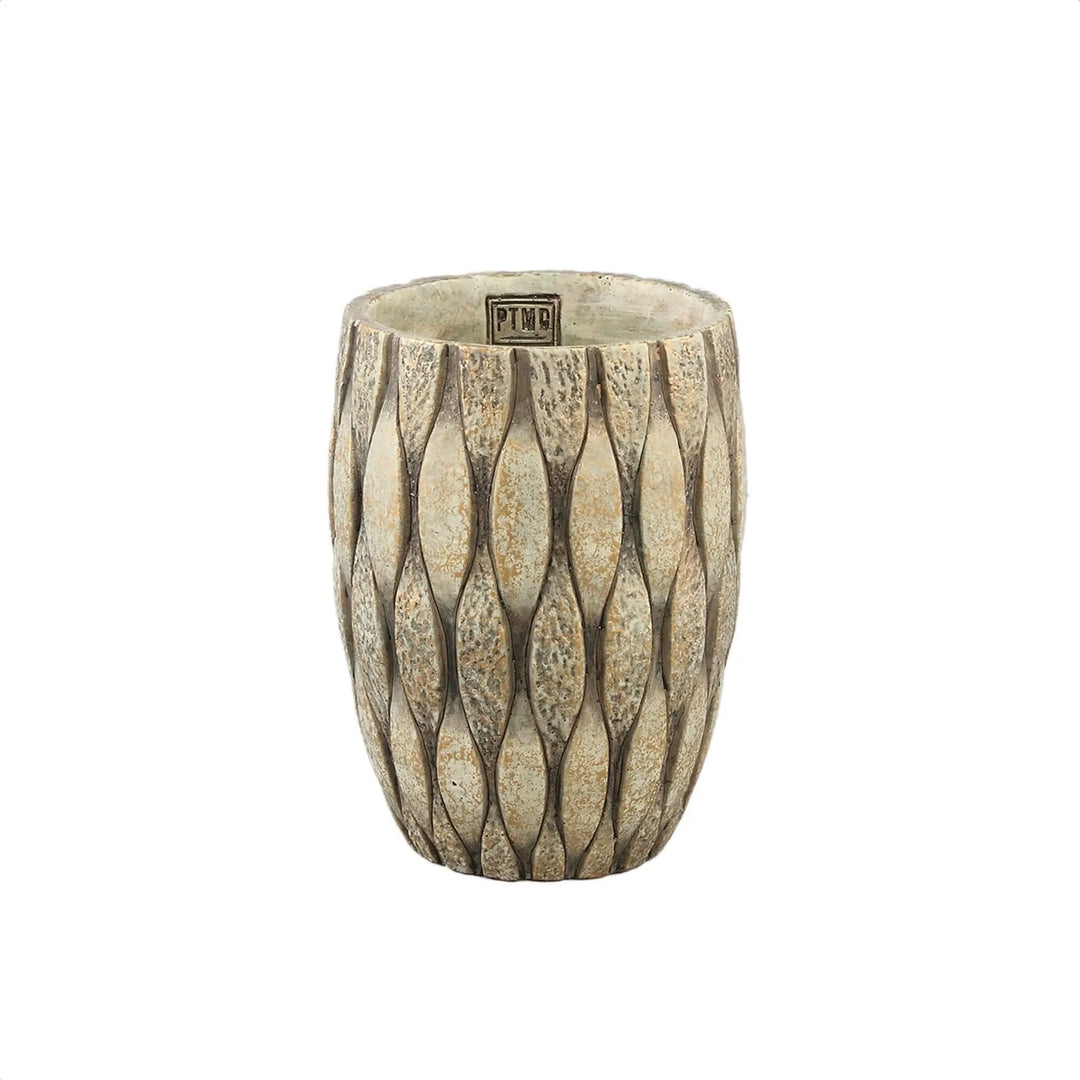 Joedi Taupe cement pot mixed structure round M - i Giardini di Giulia  