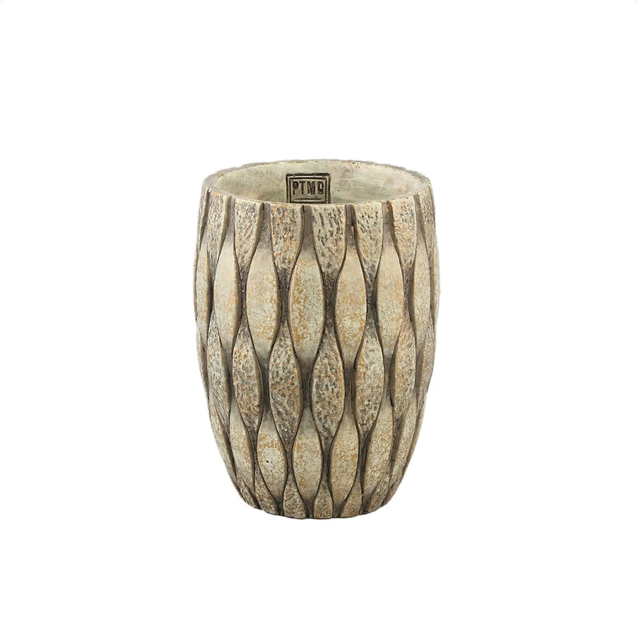 Joedi Taupe cement pot mixed structure round M - i Giardini di Giulia  