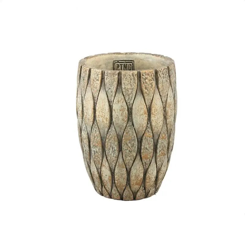 Joedi Taupe cement pot mixed structure round L - i Giardini di Giulia  