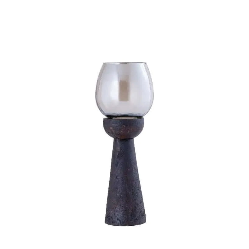 Qez Brown mango wood stormlight luster glass M - i Giardini di Giulia  