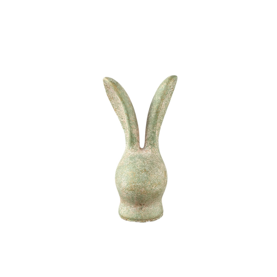 Remy Green cement rabbit head shaped statue S - i Giardini di Giulia  