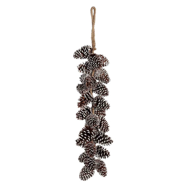 Phine Brown hanging pinecones with snow L