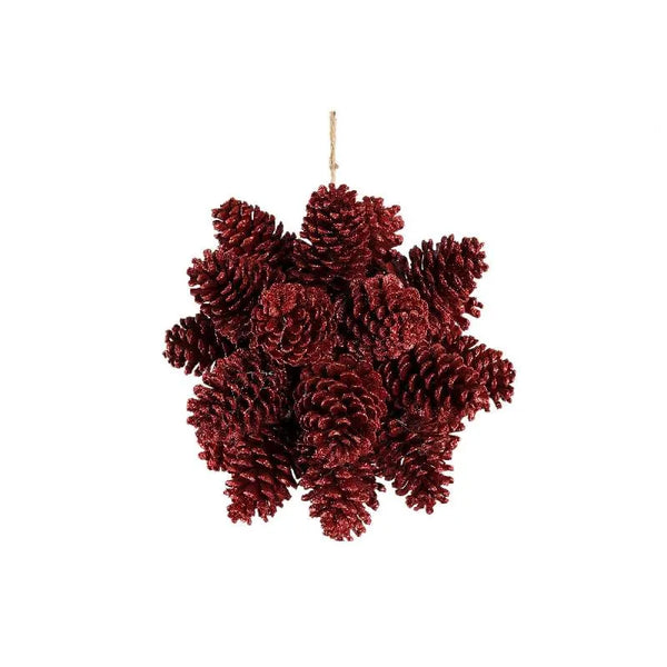 Phine Red hanging pinecone ball