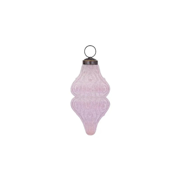 Jeyden Pink glass ornament hanger flocking S