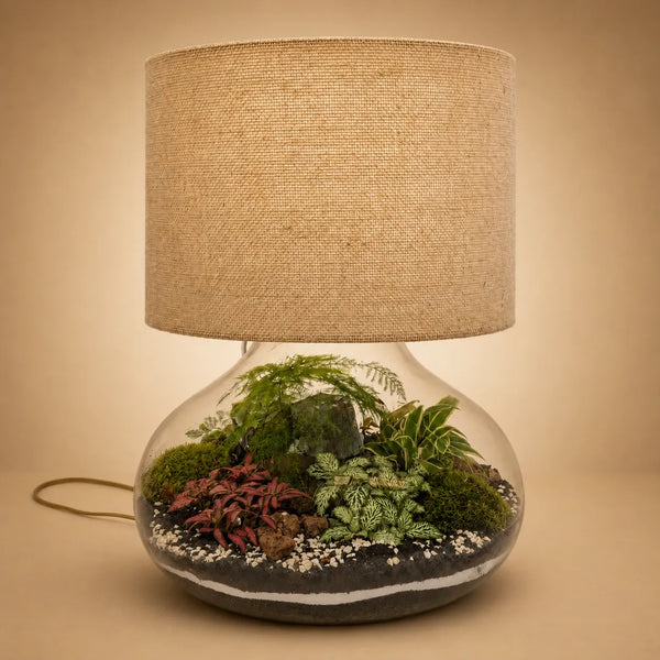 Lamparium Flora XXL mit Lampenschirm aus Jute