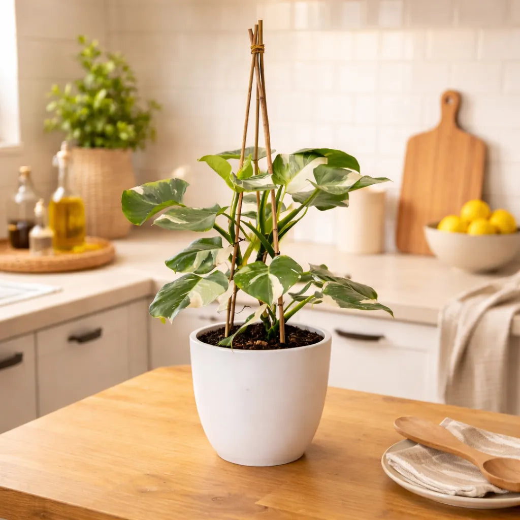 Philodendron White - pianta intera in ambiente domestico luminoso