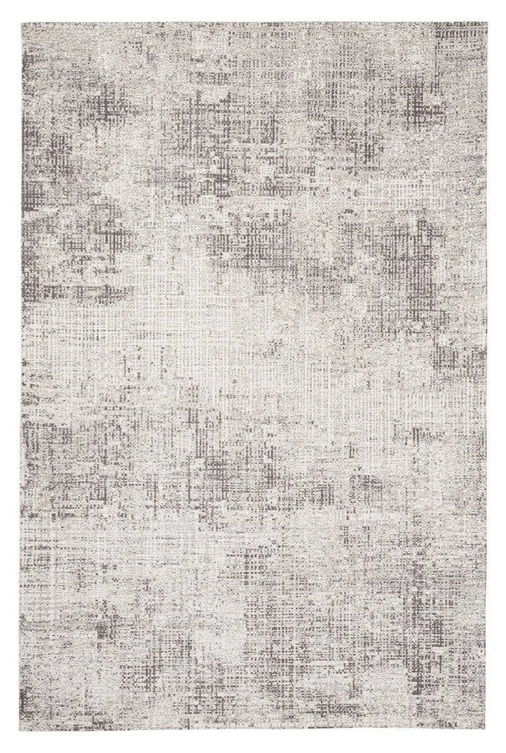 Tappeto decorativo moderno con pattern astratto sfumato in toni grigio chiaro e tortora