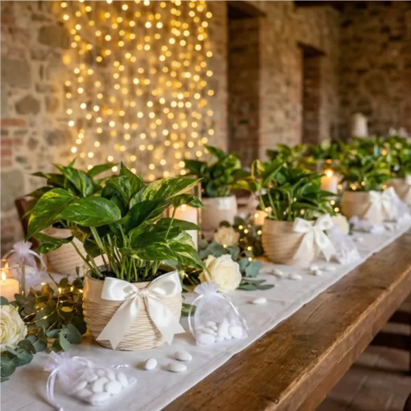 Pothos Scindapsus Aurea - idea regalo pianta come bomboniera per matrimonio, confezione elegante