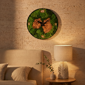 Nemus | Orologio Botanico in Muschio e Ulivo · 30 cm — vista 2