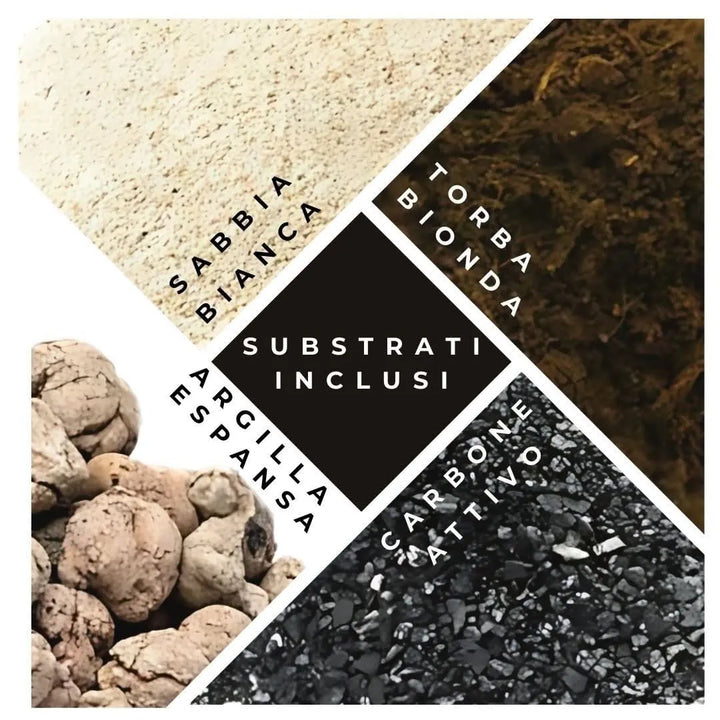 Substrati per terrarium Lamparium: sabbia, torba, argilla espansa, carbone attivo