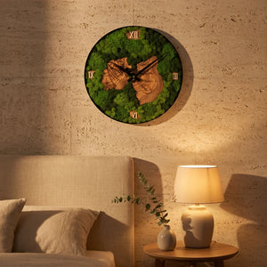 Nemus | Orologio Botanico in Muschio e Ulivo · 30 cm — vista 2