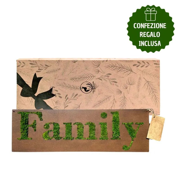 Quadro Rettangolare "Family" di muschio stabilizzato con scatola regalo