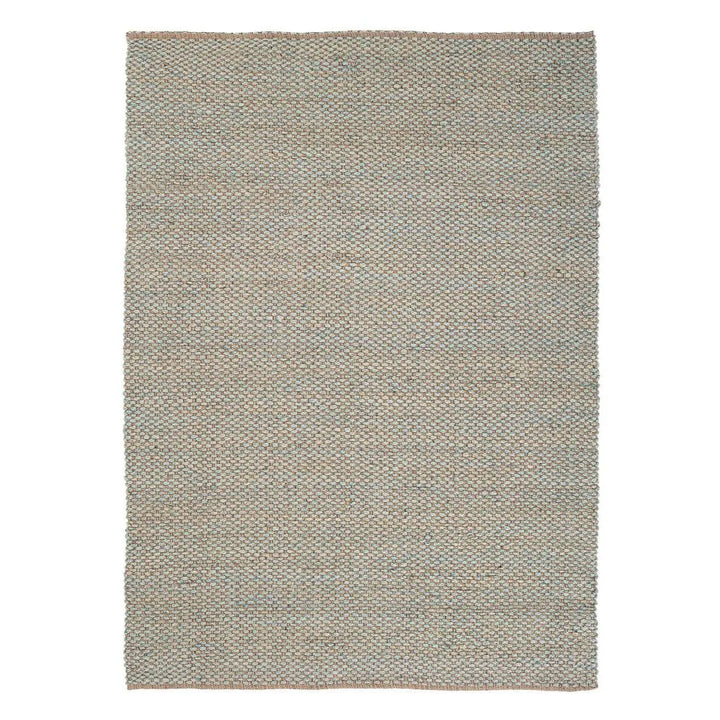 tappeto in fibra naturale colorazione azzurro e marrone  