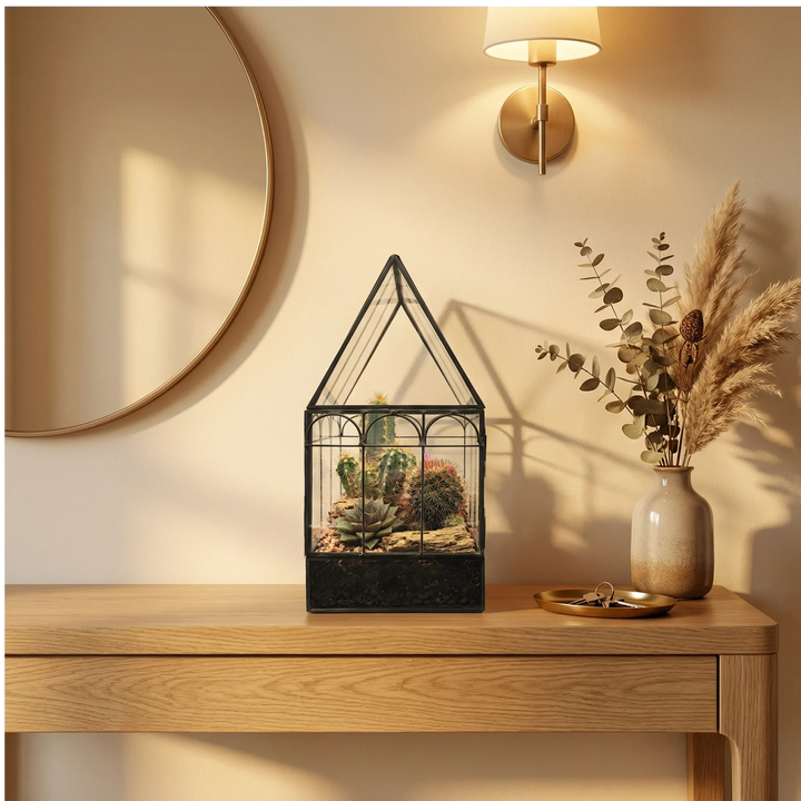 Terrarium Mini Serra Romantica con Piante Grasse 063G
